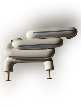 White Ceramic Drawer Pulls with Brass Screws - Home Accents